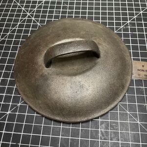 Old Primitive 7.5" Cast Iron Lid for Skillet or Pot. With Handle. Unbranded.